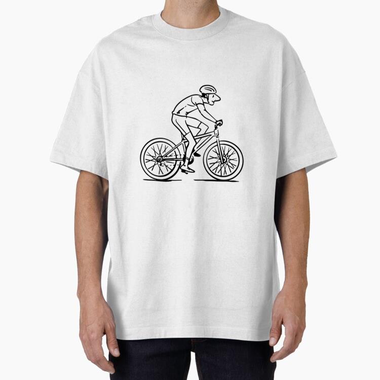 Dynamic Mountain Bike Rider Illustration T-Shirt