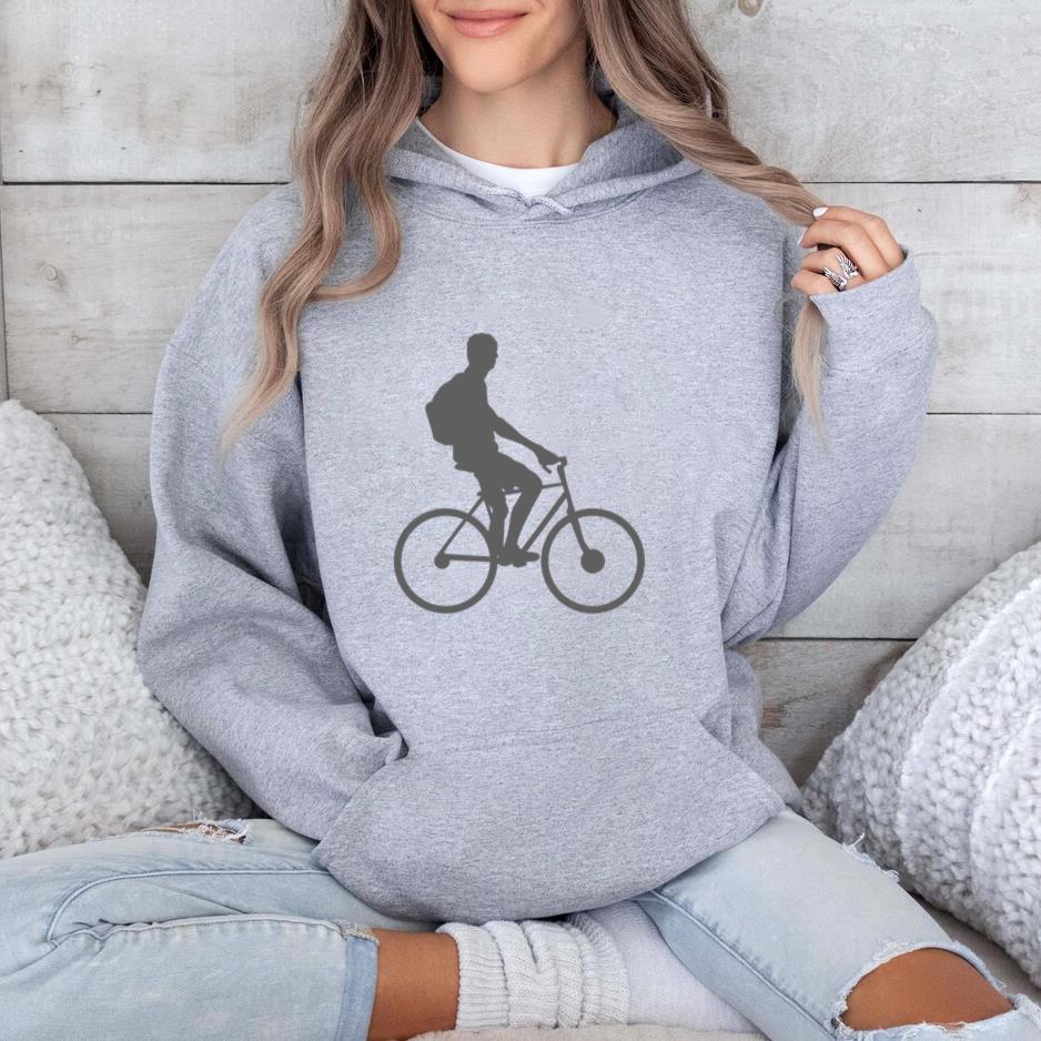 Idle Cyclist Silhouette Hoodie