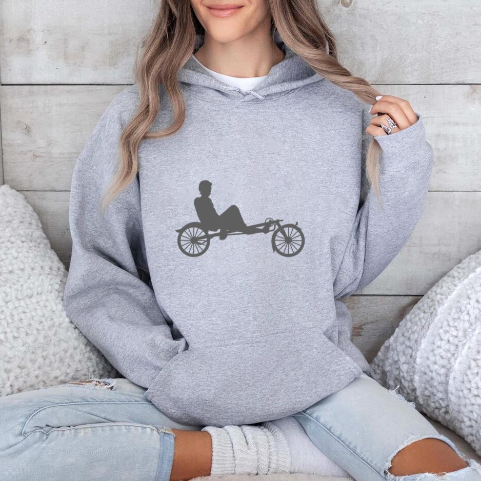 Man Riding Recumbent Bike Silhouette Hoodie