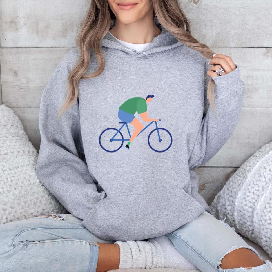 Man Sportsman Bike Bicycle Flat Hoodie