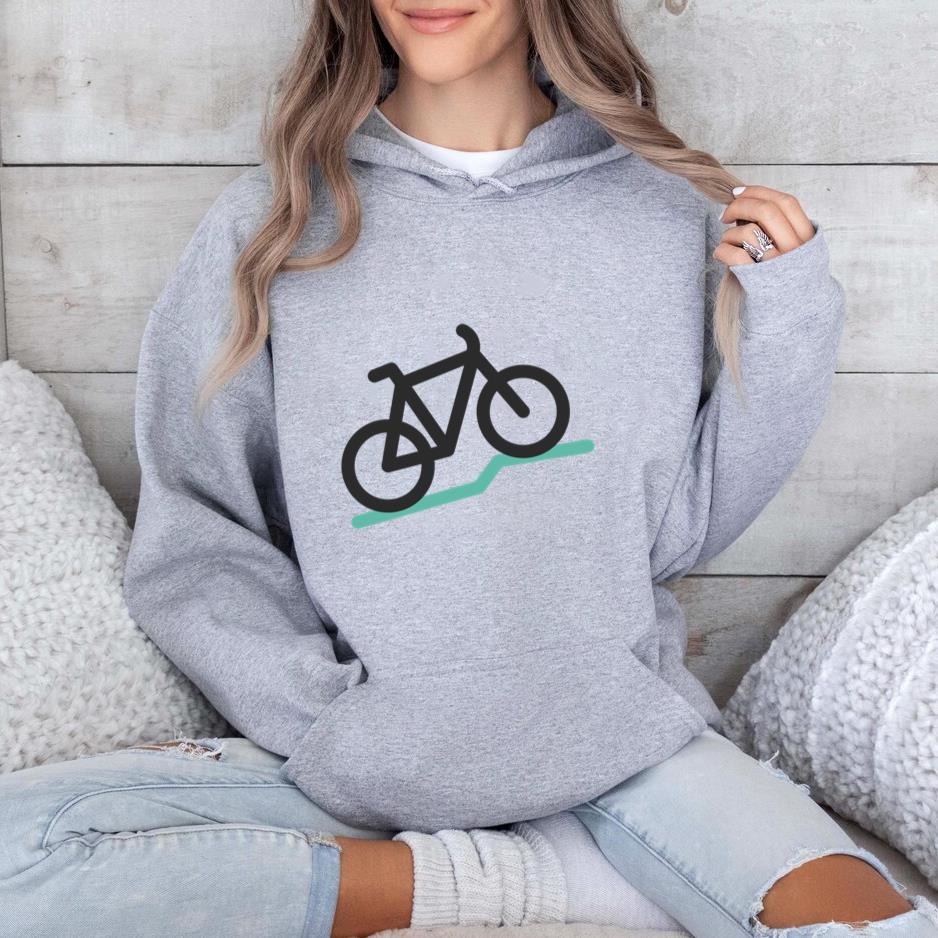 Mountain Bike Colored Stroke Icon Hoodie