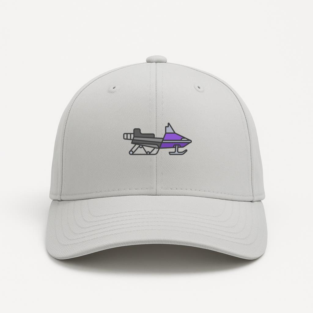 Purple Flat Stroke Snowmobile Cap