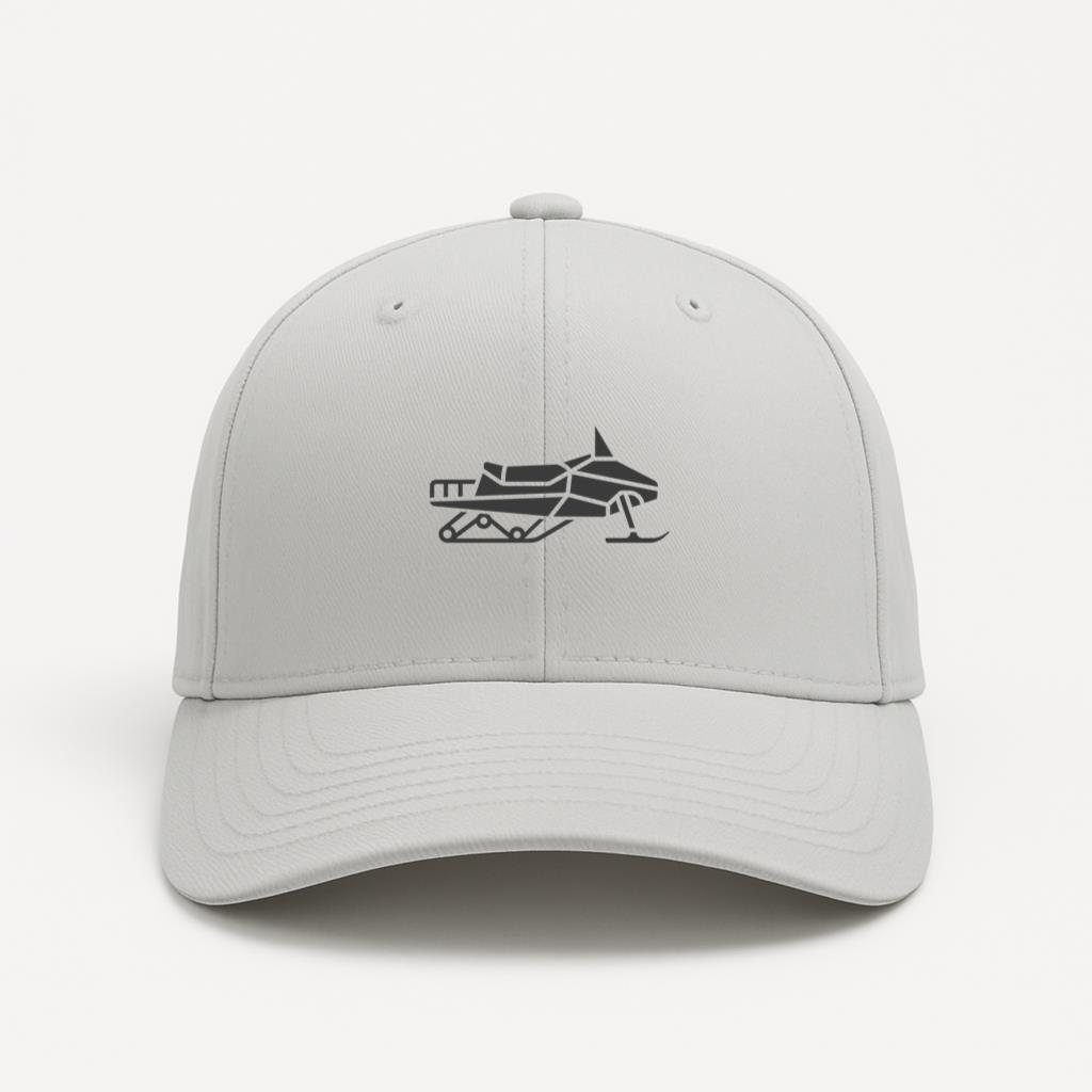 Side Simple Snowmobile Silhouette Cap