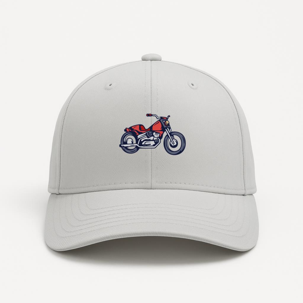Stylish Chopper Motorcycle Illustration Cap