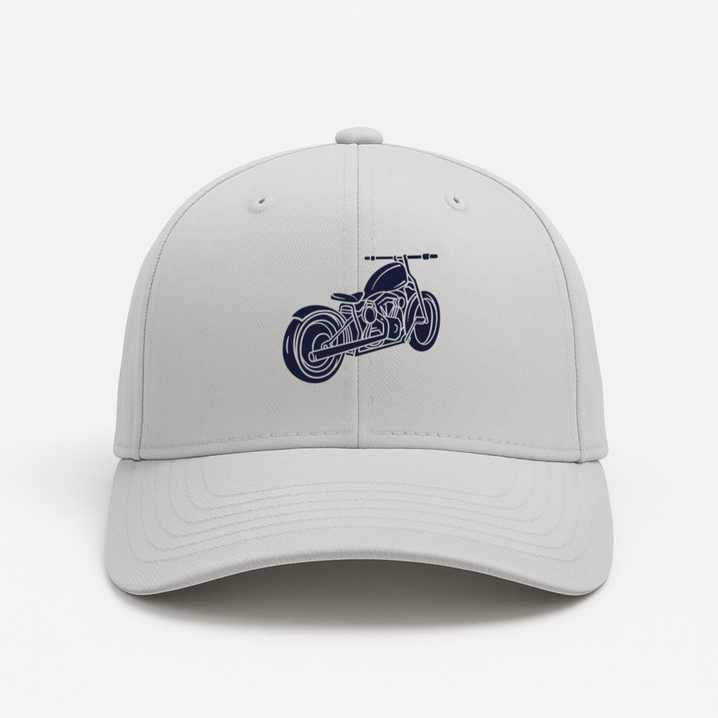 Stylish Motorcycle Line Art Design Cap